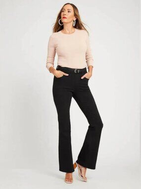 New Betabrand Washed Black Bootcut Yoga Denim Jeans XLarge Petite